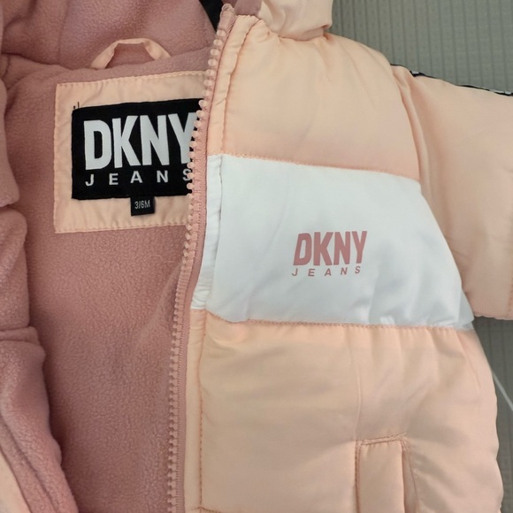 DKNY Baby Pink Hooded Snowsuit 3-6 months - Picture 2 of 4